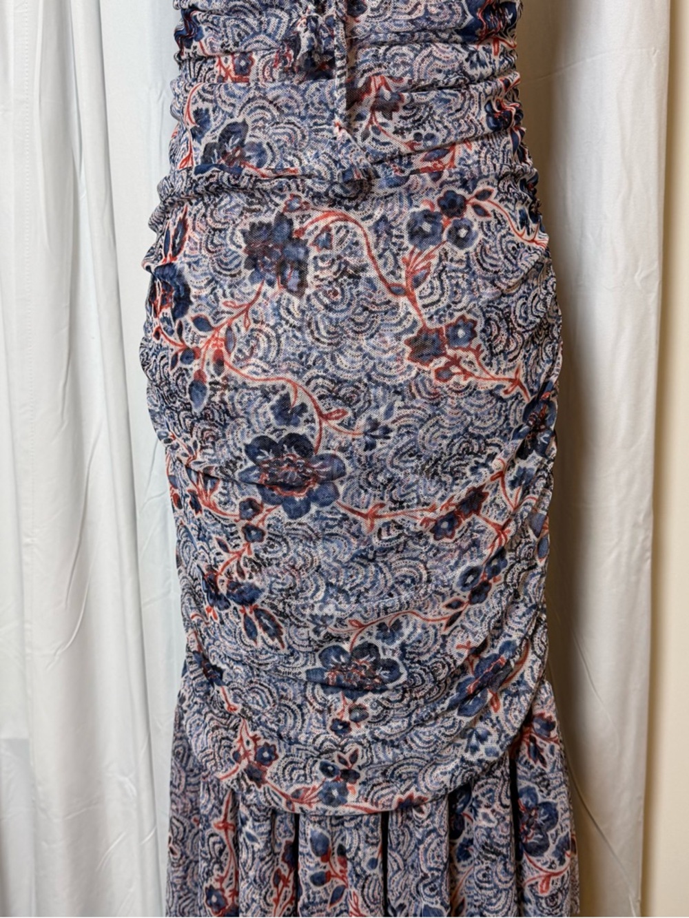 MISA Los Angeles Nicola Feathered Floral Halter Maxi Dress NWT Medium - Picture 10 of 13